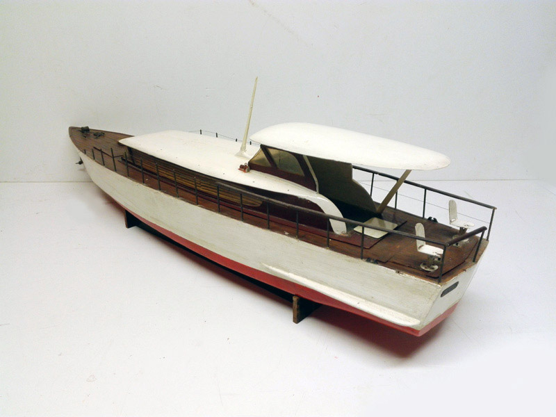 barco nautica maqueta deco motor madera 22x83x19 1u
